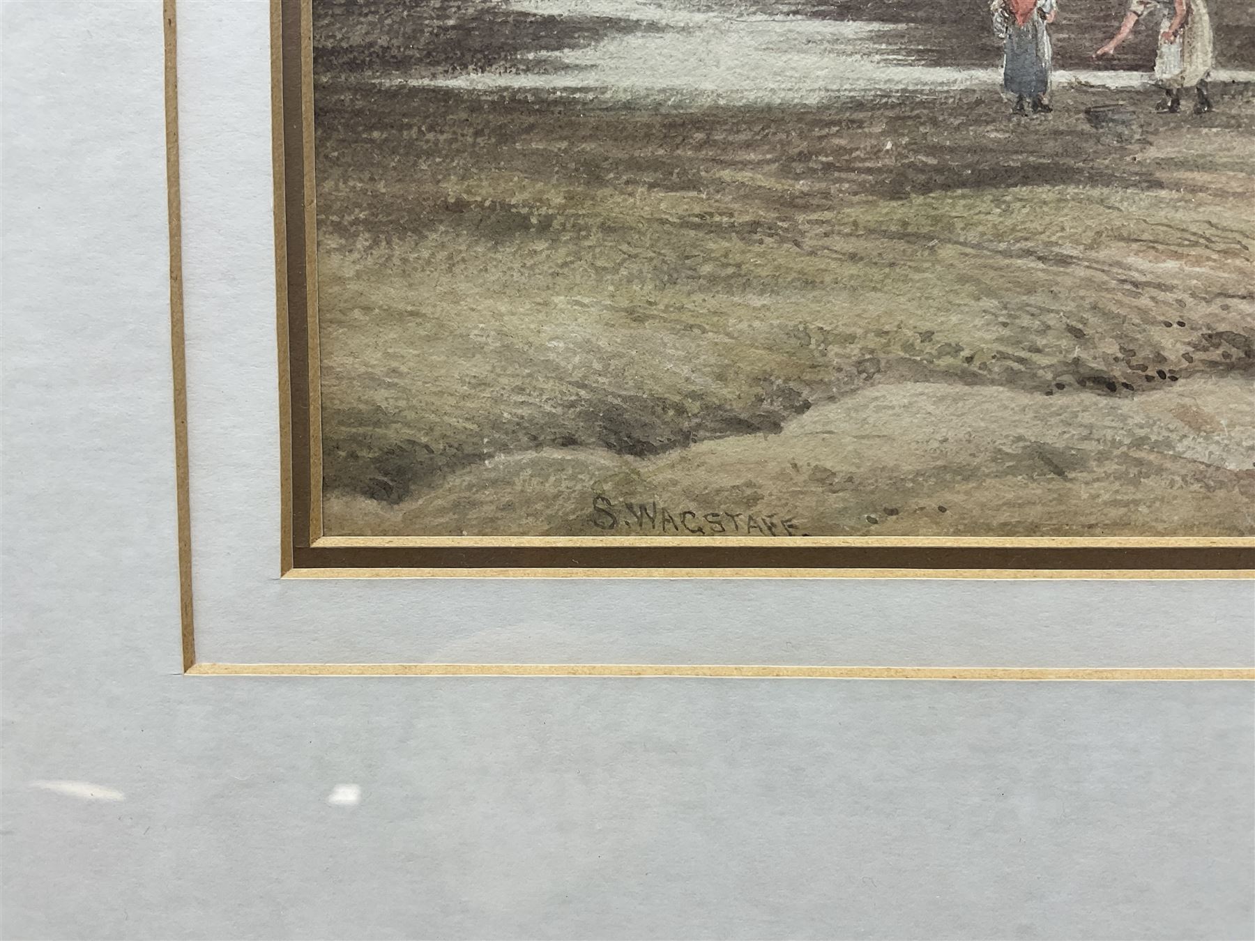 Samuel Wagstaff (British 1831-1890): Scarborough from White Nab and Cornelian Bay, pair watercolours signed 25cm x 45cm (2)