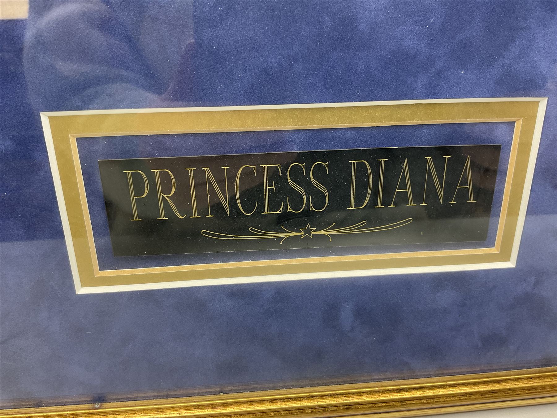 Framed Princess Diana signature by MASQ Memorabilia, with certificate