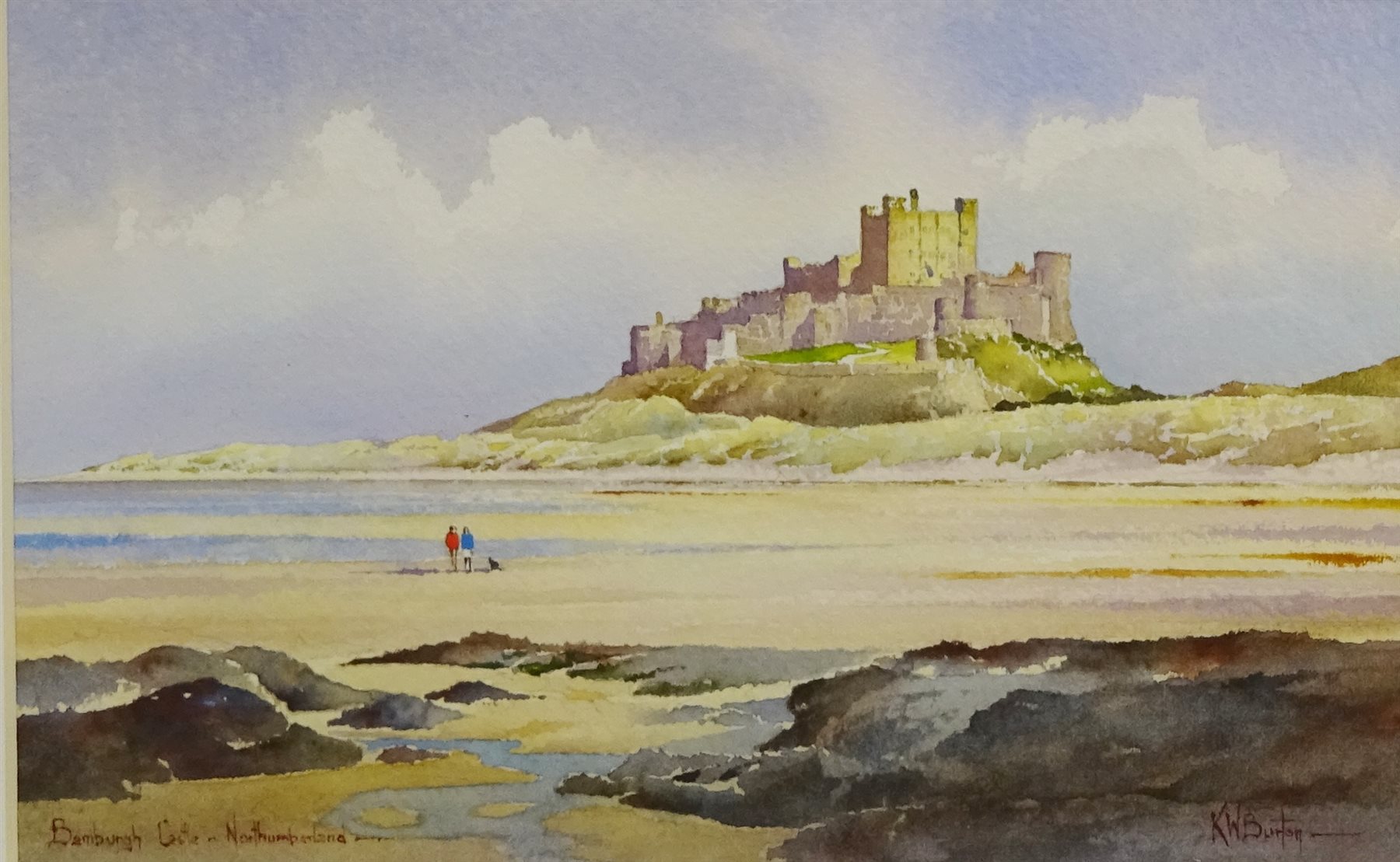 W Burton (British 1946) 'Bamburgh Castle Northumberland