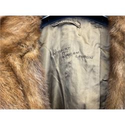 Vintage ladies jackets, to include Lampert of London Castleisland tweed coat size 12,  faux leopard fur jacket, three quarter length medium brown fur coat, labelled Herbert Duncan, London and three other lined fur coats