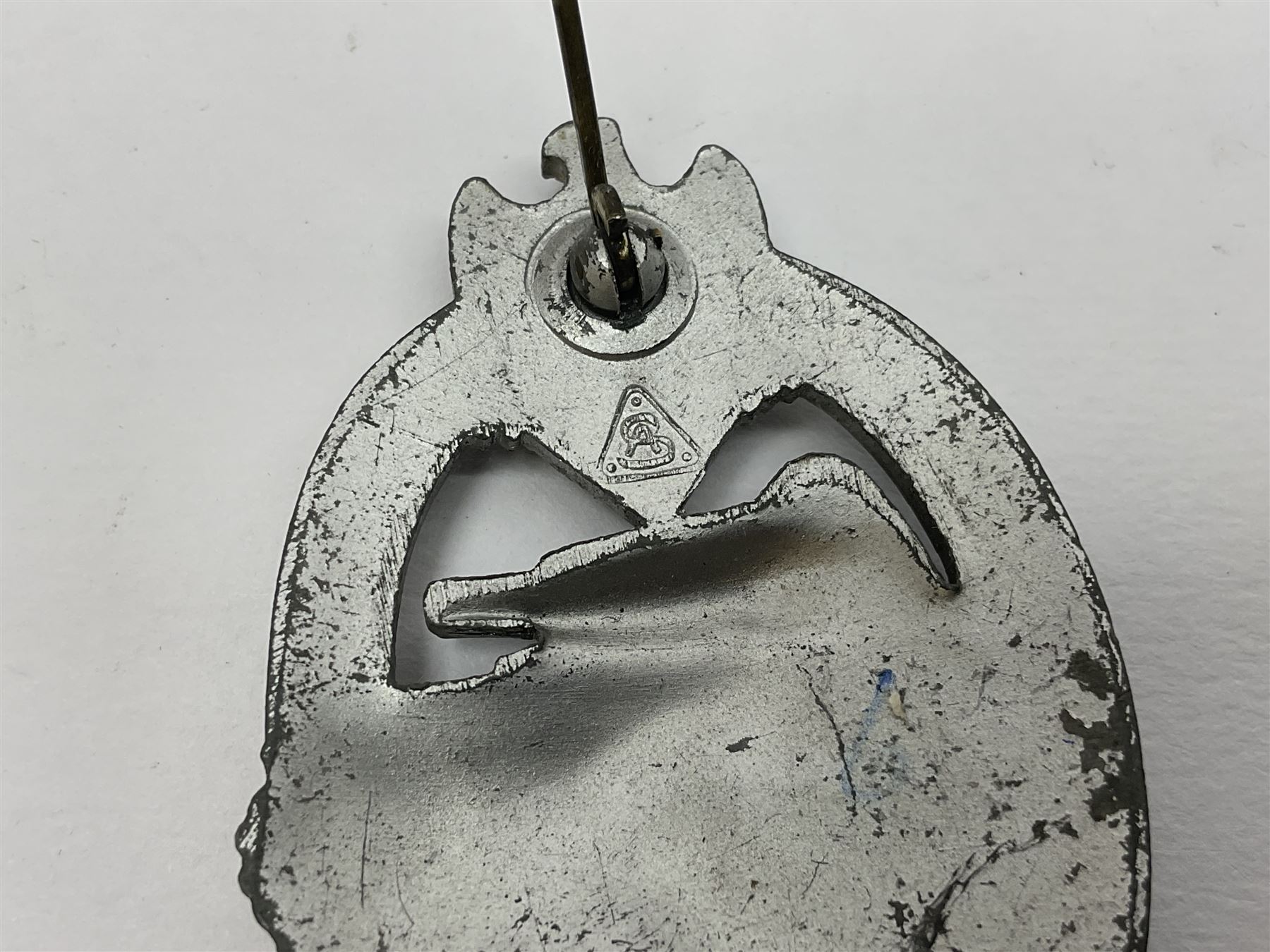 Two WW2 German Panzer Assault/Tank Battle badges - both with traces of silvering; one marked R.K. (Richard Karneth), the other marked A.S. (Adolf Scholze) (2)