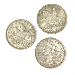 Three King George V 1935 crown coins