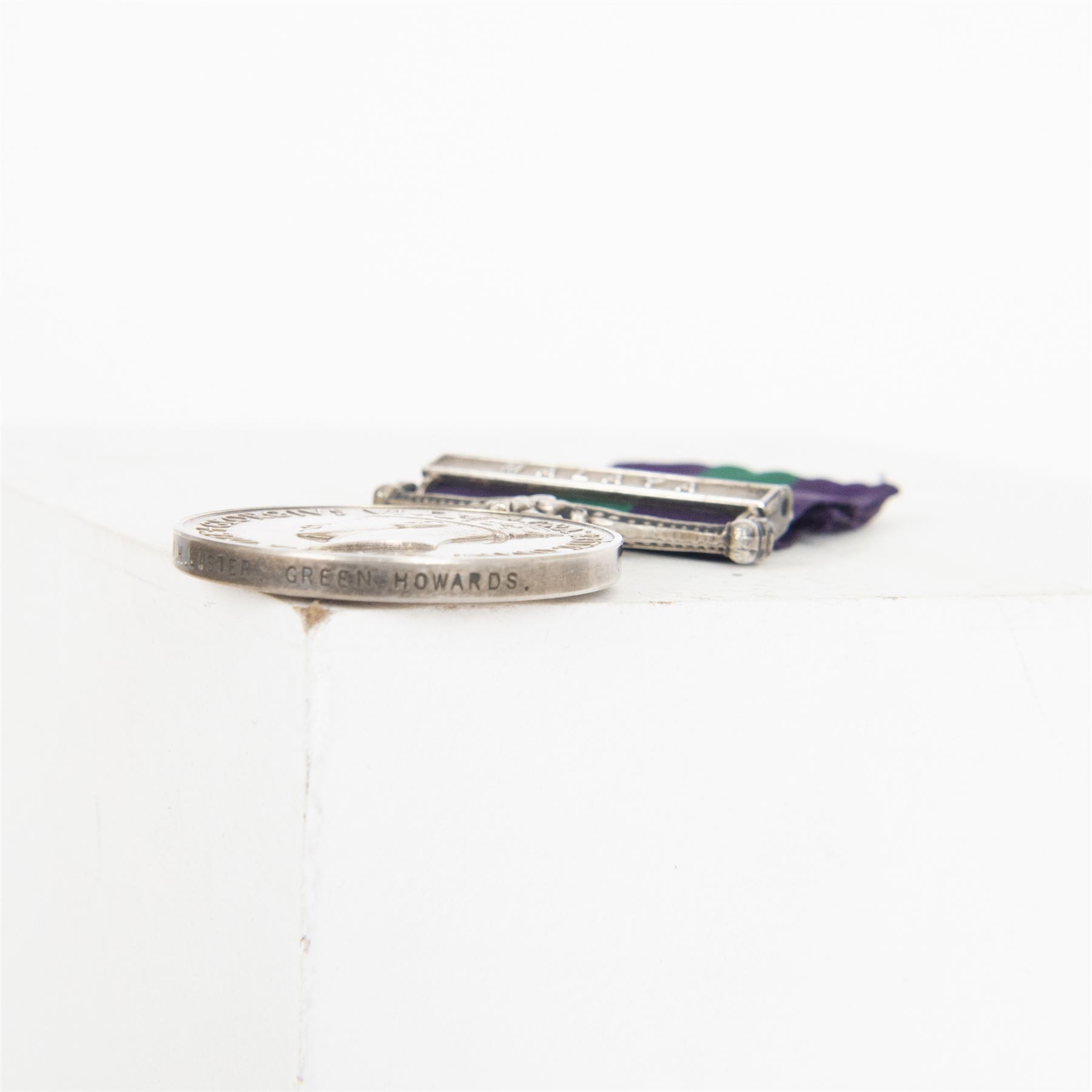 George VI General Service Medal with Malaya clasp, awarded to 22399897 Pte. M.H. Lister Green Howards, together with WWII Africa Service Medal, awarded to C277003 P. Philemon and The African Star 1st Army