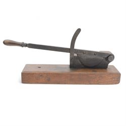 Early 20th century wooden baguette cutter, H33cm, W57cm