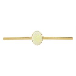 9ct gold opal bar brooch, hallmarked
