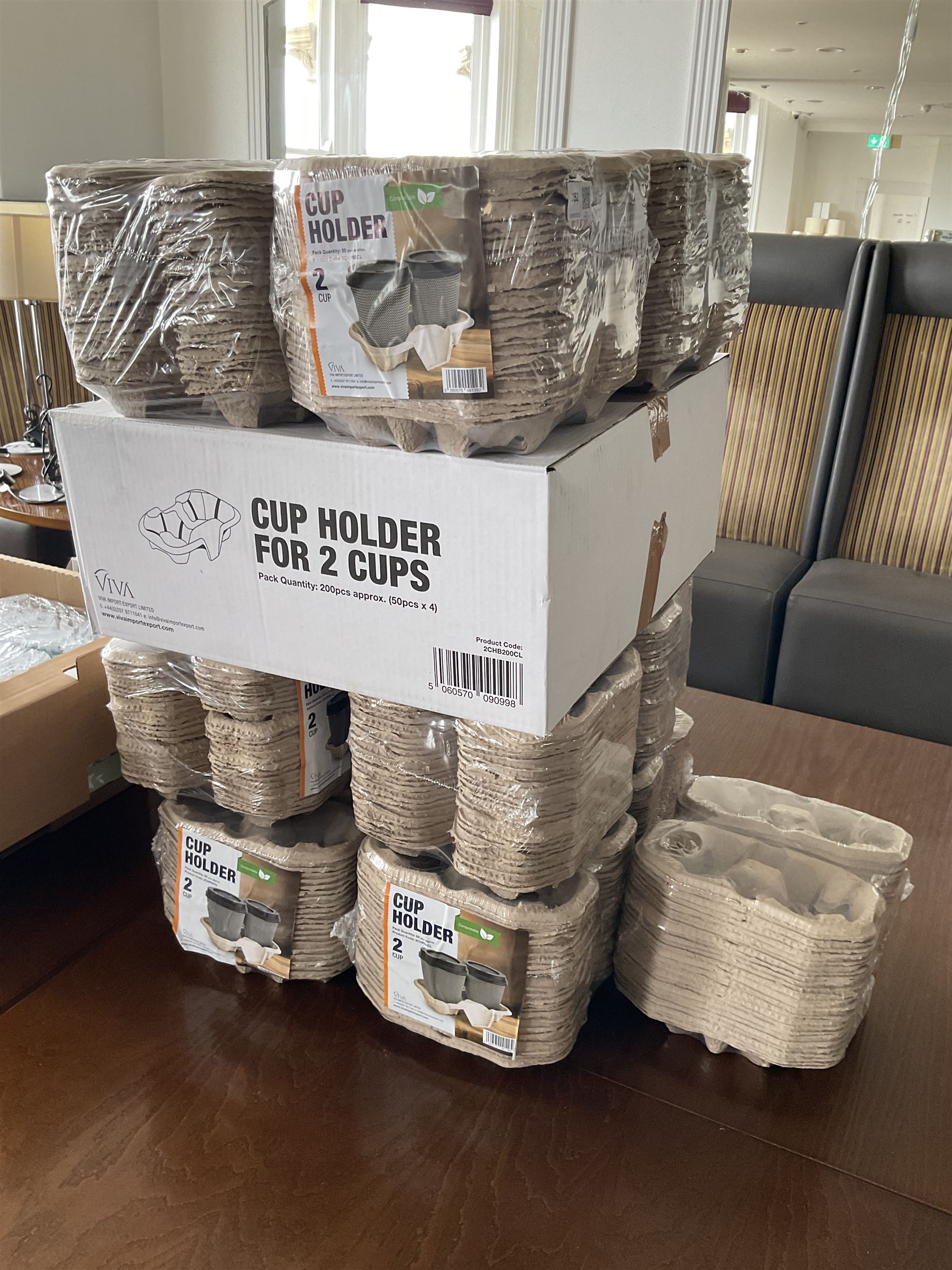 Large quantity of white plastic and polystyrene cups, hot and cold,  with paper cup holders- LOT SUBJECT TO VAT ON THE HAMMER PRICE - To be collected by appointment from The Ambassador Hotel, 36-38 Esplanade, Scarborough YO11 2AY. ALL GOODS MUST BE REMOVED BY WEDNESDAY 15TH JUNE.