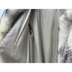 Saga mink full length fur coat, with chevron patterning to sleeves and body, with label to lined interior, approx size 12