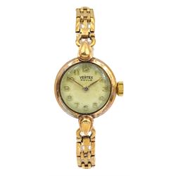 Vertex Revue 9ct gold ladies bracelet wristwatch, Birmingham 1959
