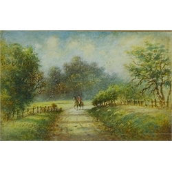 Huntsman on a Country Lane, watercolour with scratching out, signed and dated 1936 by Alfred E King (British 1870-1951) 34.5cm x 54.5cm  
