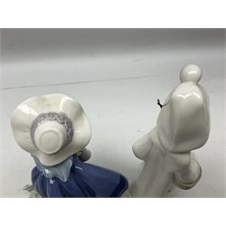 Four Lladro figures, comprising Pulling Dolls Carriage no 5044, Belinda with her Doll no 5045, Pretty Pickings no 5222 and Shepherdess with basket no 4678 