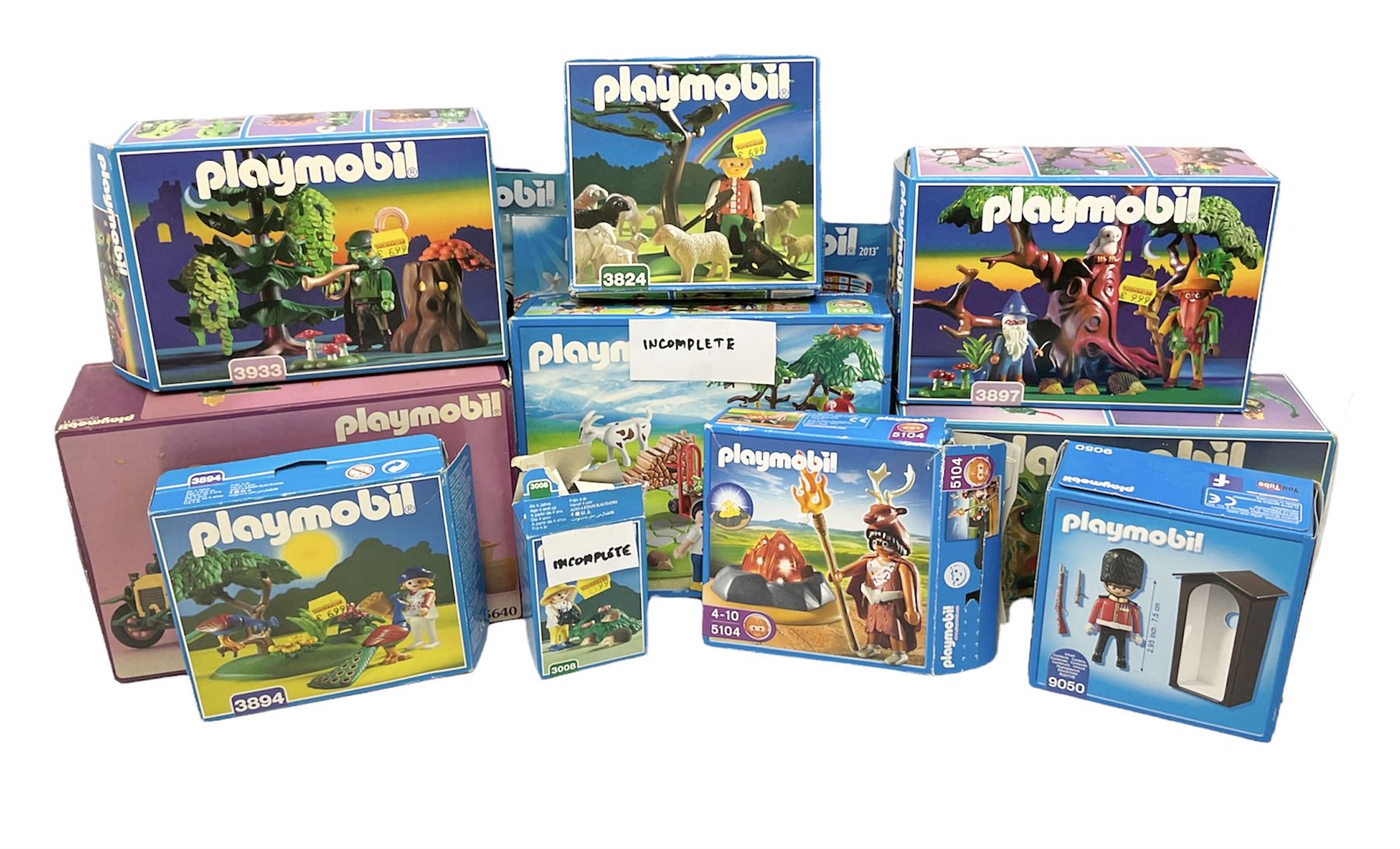 Playmobil - ten boxed sets nos.3008, 3824, 3840, 3894, 3897, 3933, 4146, 5104, 5640 and 9050; Playmobil Collector's Book 2009; and four catalogues 2011-13