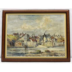 James Ulric Walmsley (British 1860-1954): The Landing and Seawall Robin Hoods Bay, oil on canvas laid on board signed 25cm x 34cm