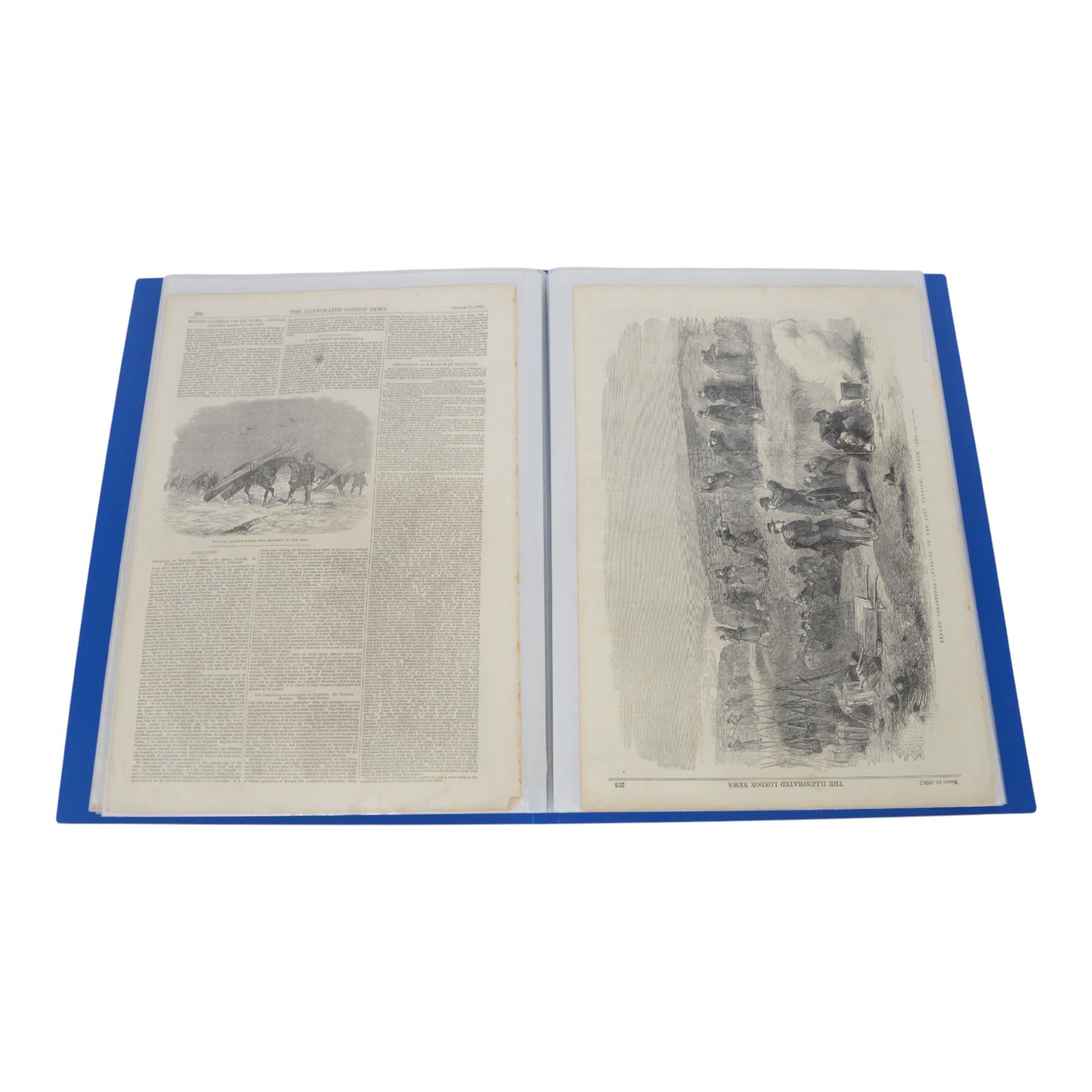 London Illustrated News, collection of articles and images relating to the Crimean War 1854-56 contained  a folder with other fifty items 