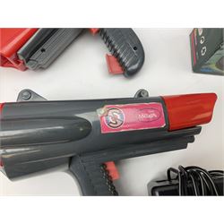 Mad Catz Dual Force Racing Wheel and Foot control for Playstation; Arcadia Image Projecting Game System; pair of Captain Scarlet and the Misterons phaser guns etc