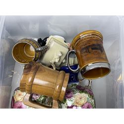 Large collection of ceramics, to include Regal ceramics eggs, Grafton tea trio, Lurpak toast rack, butter dish and egg cups, etc in three boxes 