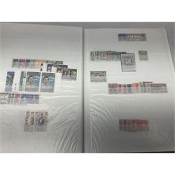 King George V Silver Jubilee stamps 1910-1935 including Bermuda marginal mint block of four, Virgin Islands marginal mint blocks of four including variations/errors, other similar blocks of four etc, various Royal Silver Wedding 1948 stamps, King George VI Victory 8th June 1946, Queen Elizabeth II Coronation etc, housed in a stockbook