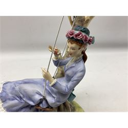 Two Royal Worcester figures from the Victorian Ladies series comprising of Alice and Cecilia, H21cm 