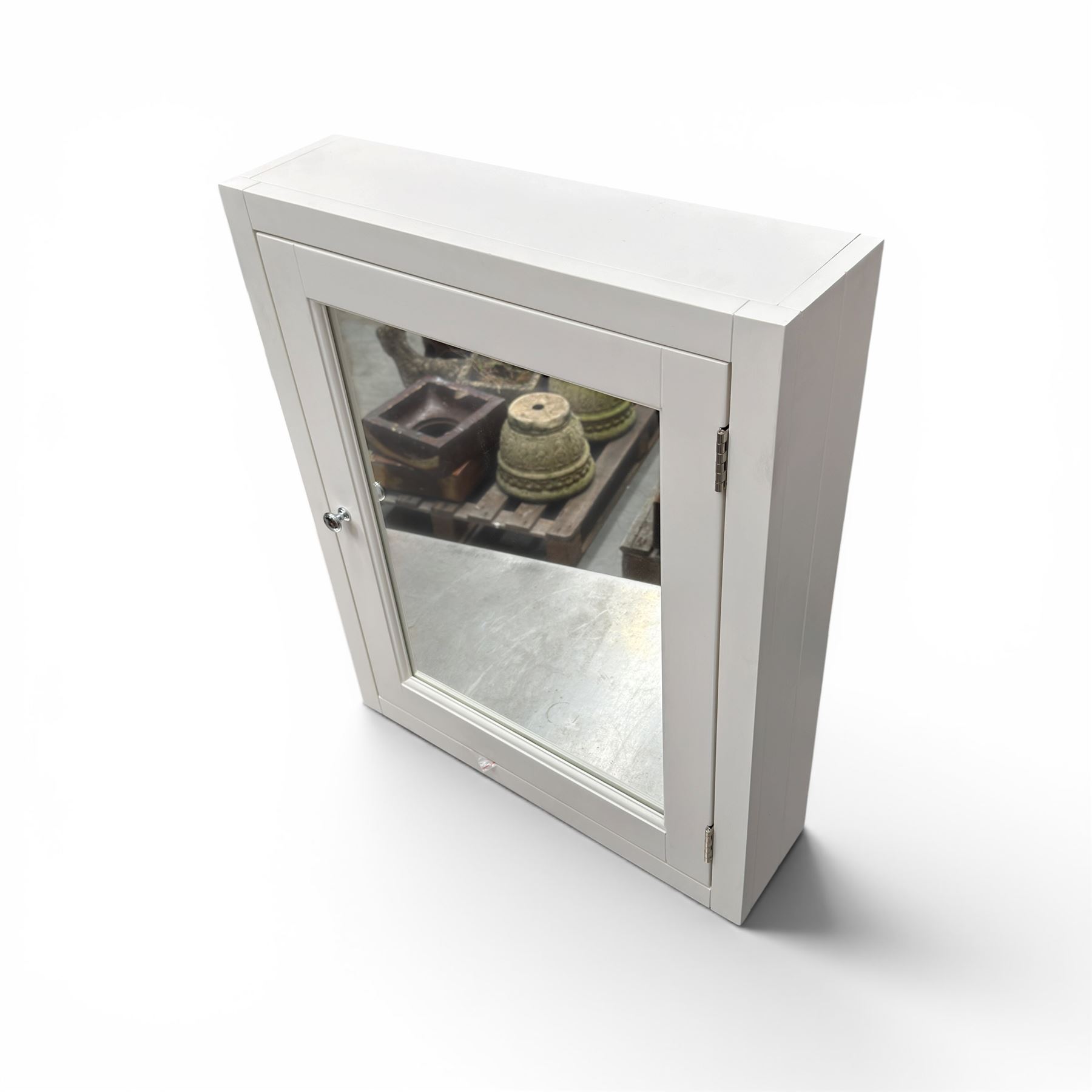 Roper Rhodes - bathroom cabinet with rectangular mirror a
and mounting brackets in a painted white finish