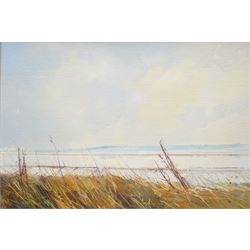Tom Harland (Yorkshire 1945-2012): 'Calm on the Humber', oil on board signed, titled verso...