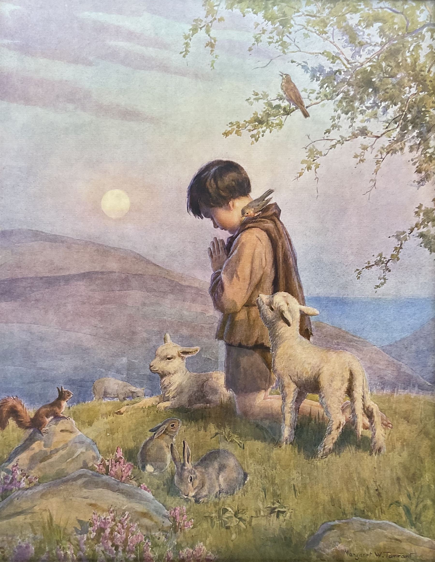 After Margaret Winifred Tarrant (British 1888-1959): A Prayer, early 20th century chromolithograph 57cm x 45cm