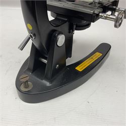 20th century W. Watson & Sons binocular microscope no 98191, in original box, together with W. Watson & Sons Kima microscope no 107846, in original box and Cooke Troughton & Simms binocular microscope no 467926