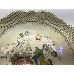 Five pieces of Masons Ironstone 'Paynsley' pattern lustre ware, comprising large ginger jar and cover, footed bowls, two jugs, and pin dish