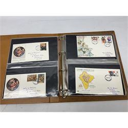 Royal Mail first day covers, mostly with special postmarks, housed in three ring binder folders