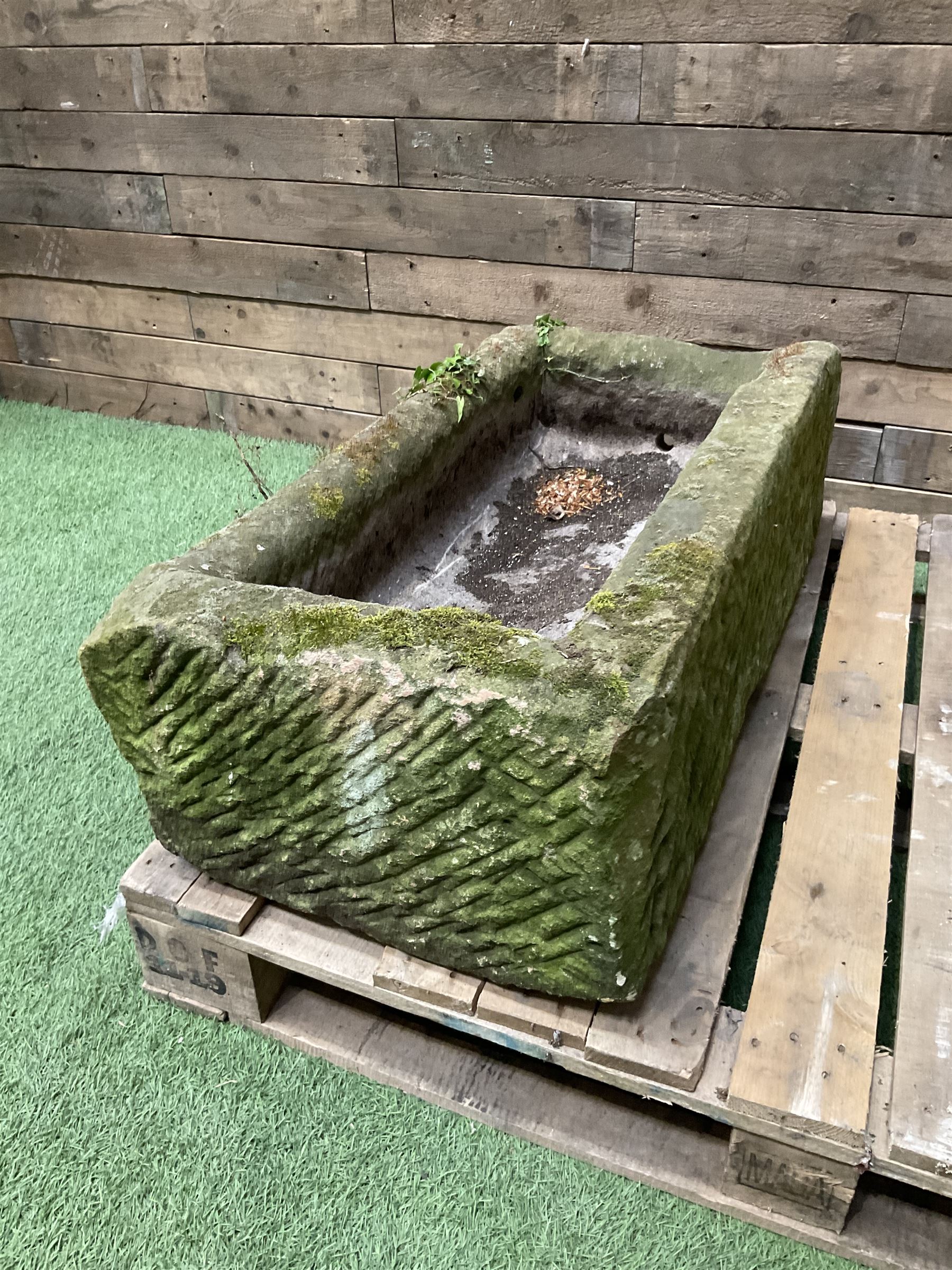 19th century hand hewn rectangular stone trough - THIS LOT IS TO BE COLLECTED BY APPOINTMENT FROM DUGGLEBY STORAGE, GREAT HILL, EASTFIELD, SCARBOROUGH, YO11 3TX