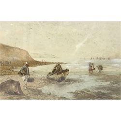 Kate E Booth (British fl.1850-1898): 'Fisherfolk', watercolour signed and titled 34cm x 51cm 
