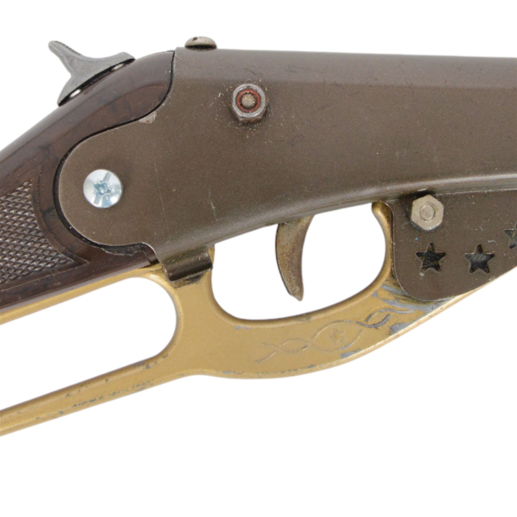 British made under lever toy cork pop-gun, circa 1950's, L80cm
