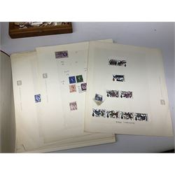 Great British and World stamps, including small number of Queen Elizabeth II mint usable stamps, mint Isle of Man, Belgium, Brazil, Cape of Good Hope, Ceylon, China, Egypt, French Colonies, Germany, Newfoundland etc, items of postal history, empty albums etc, in two boxes