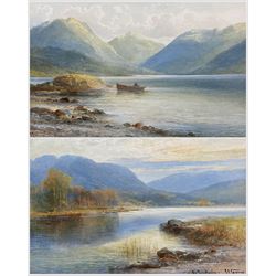 Emil Albert Krause (British 1866-1922): 'On Rydal Water' and 'On Wast Water', pair watercolours signed and titled 23cm x 33cm (2)