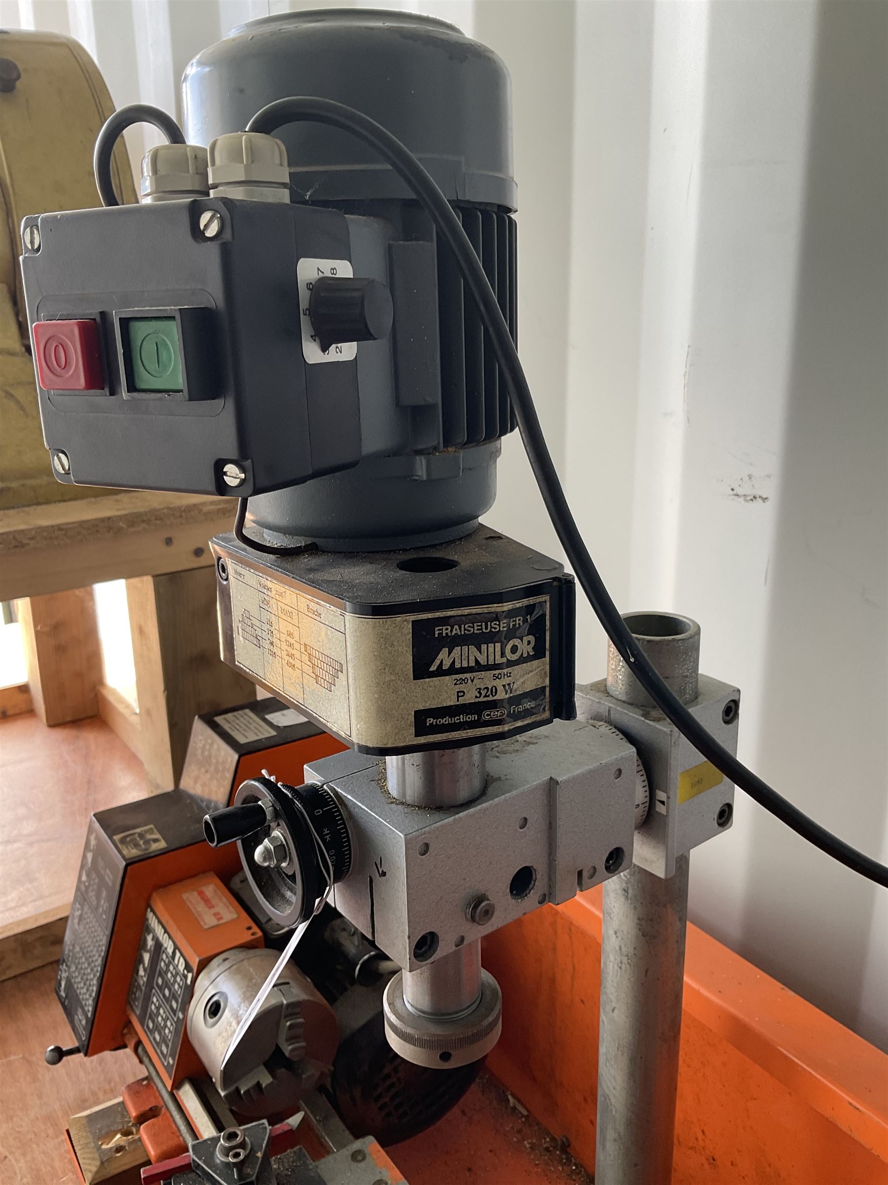 Minilor TR-1 metal lathe with three jaw self centring chuck, mounting plate - THIS LOT IS TO BE COLLECTED BY APPOINTMENT FROM DUGGLEBY STORAGE, GREAT HILL, EASTFIELD, SCARBOROUGH, YO11 3TX