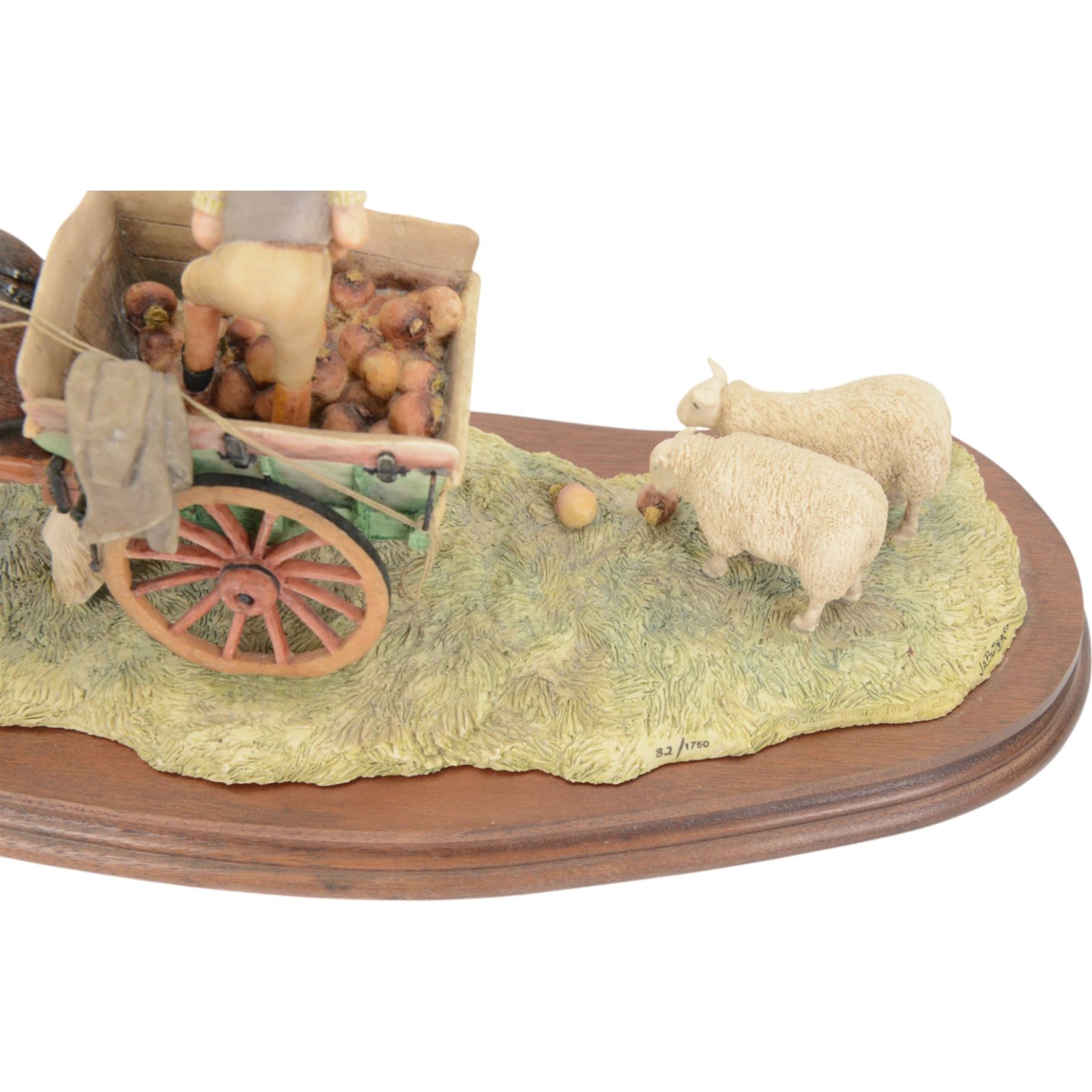 Two Border Fine Arts figure groups, comprising Coming Home, no JH9A by Judy Boyt and Supplementary Feeding, no JH57, both on wooden bases