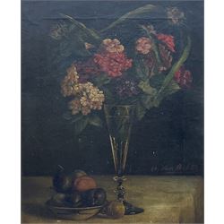 Dutch School (19th century): Still Life of Flowers in a Vase, oil on canvas indistinctly signed 42cm x 35cm