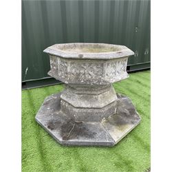 Composite stone octagonal garden centre-piece - THIS LOT IS TO BE COLLECTED BY APPOINTMENT FROM DUGGLEBY STORAGE, GREAT HILL, EASTFIELD, SCARBOROUGH, YO11 3TX