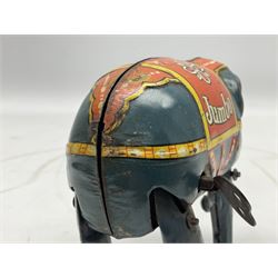 German Blomer and Schuler 'Jumbo' Elephant clockwork tinplate figure, marked 'D.R.P. DRGM Made in Germany', complete with key H9.5cm