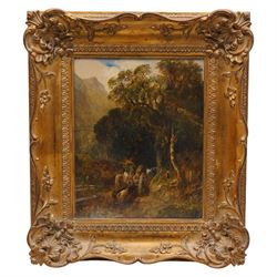 George Cole (British 1810-1883): 'The Logging Team', oil on board possibly signed 25cm x 20cm