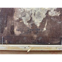 Richard Pikesley RWS PPNEAC (British 1951-): Portrait of a Lady, oil on panel unsigned, indistinctly titled and attributed verso 24cm x 19cm