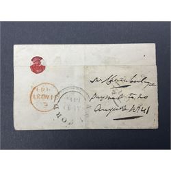Great Britain Queen Victoria penny black stamp on cover, tied to cover or entire, with black MX cancel
