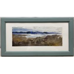 Peter Michael Hicks (Yorkshire 1937-): Landscapes, pair watercolours signed in pencil 13cm x 38cm (2)