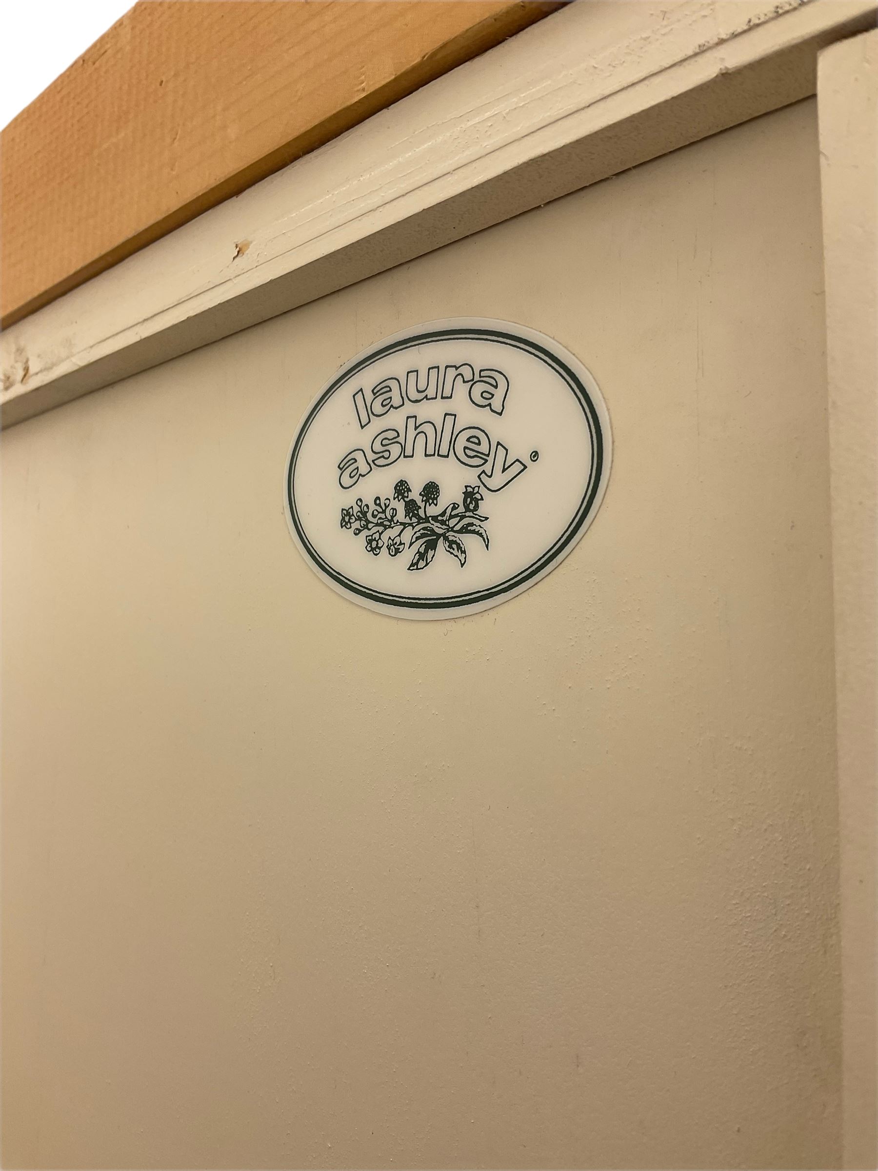 Laura Ashley cream finish double wardrobe with drawer to base, panelled doors