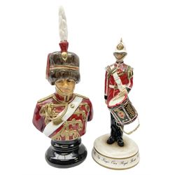 Michael J Sutty limited edition figure, Soldier Drummer, 1st Battalion, The Kings Own Royal Border Regiment 1984, 93/250, together with further limited edition Michael Sutty bust, 12/250, tallest H21.5cm