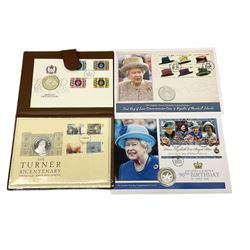 Four medallic first day covers including '1977 The Queens Silver Jubilee' containing a hallmarked sterling silver medallion etc (4)