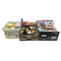 Gone Fishing Norman Rockwell The Saturday Evening Post figure, Animal Classics bird figure, Rington's novelty teapots, Fry's Chocolate reproduction box etc in three boxes