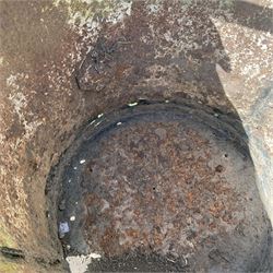 19th century large riveted steel smelting pot crucible  - THIS LOT IS TO BE COLLECTED BY APPOINTMENT FROM DUGGLEBY STORAGE, GREAT HILL, EASTFIELD, SCARBOROUGH, YO11 3TX