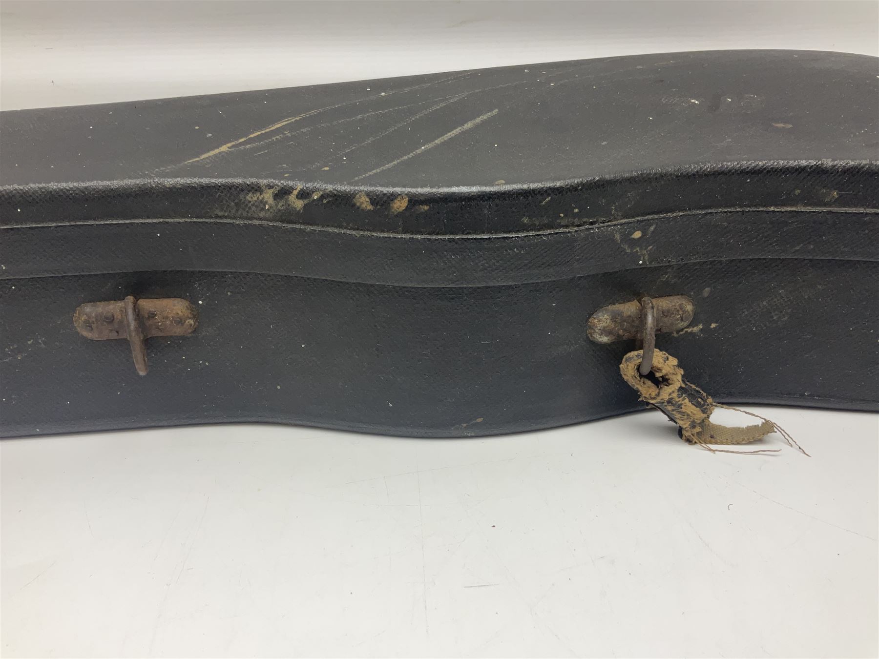 Late 19th century German trade violin c1890 with 36cm two-piece birds-eye maple back, neck and ribs and spruce top; bears label 'Manufactured in Berlin Special Copy of Nicolaus Amati' L59.5cm; in carrying case
