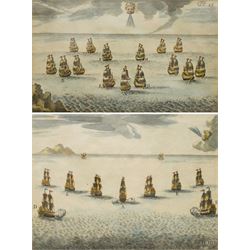M Ogier (French fl. 1676 -1710) after Pierre Puget (French 1620-1694): Naval Manouevers, p...