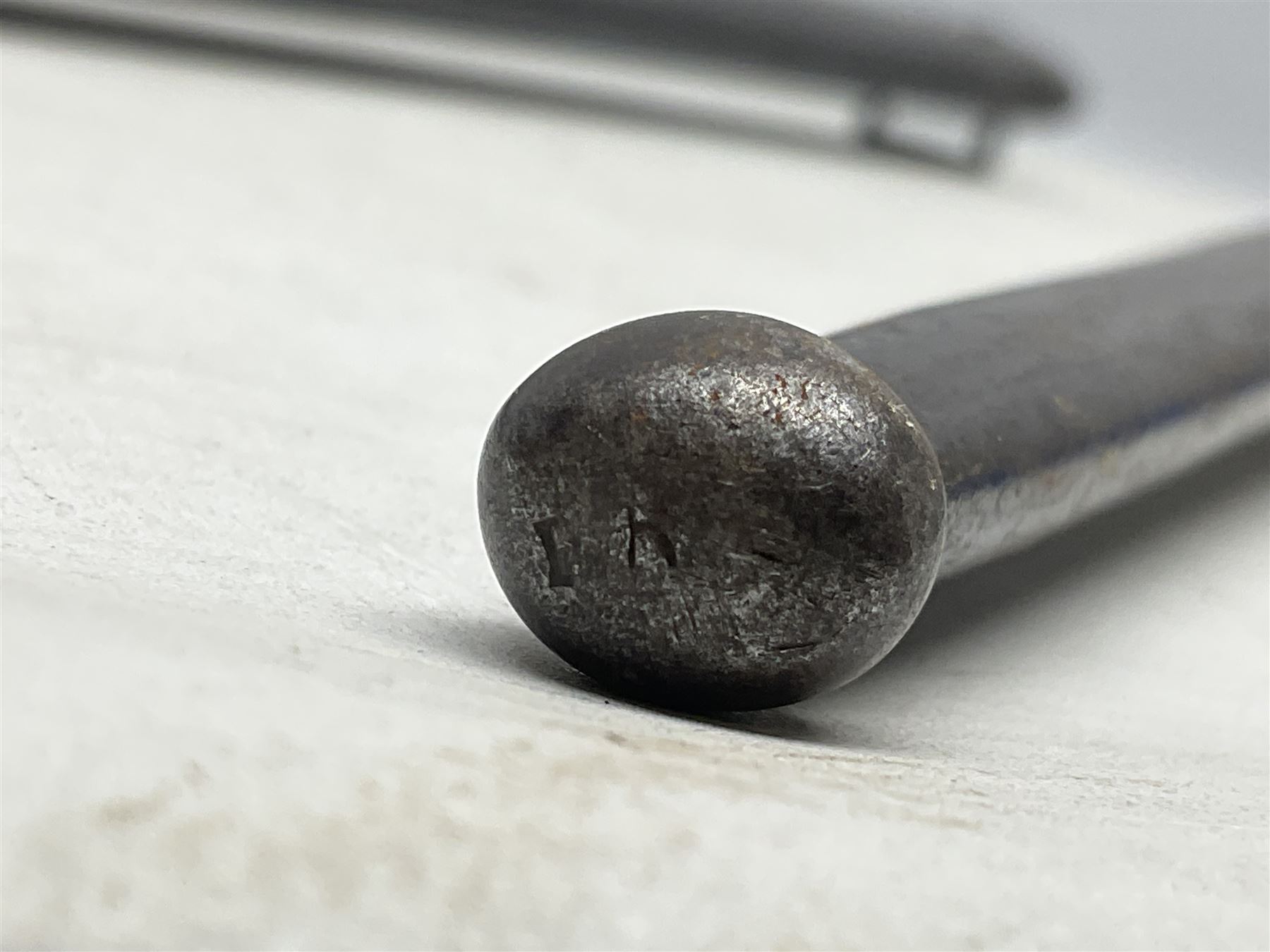 French Model 1866 Chassepot bayonet with 57cm curving fullered steel blade dated 1873 No.L63963; in steel scabbard with conforming number L71.5cm overall; and French St. Etienne Gras bayonet dated 1878 No.K10674 in steel scabbard numbered 79437 (2)