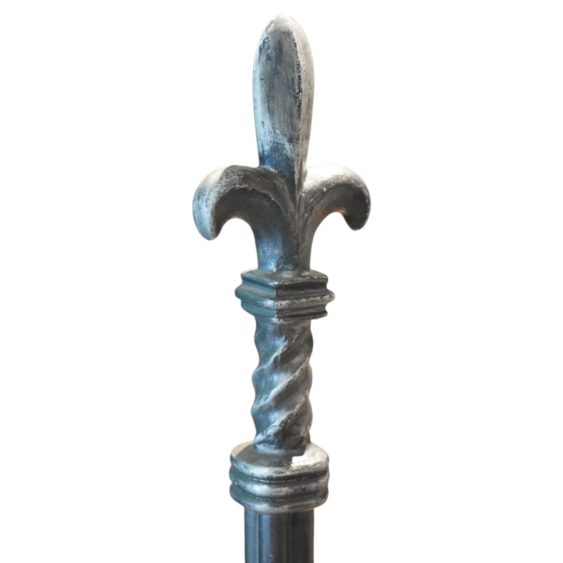 And So To Bed - 'Gothic' 6ft super king with slatted base, forged iron construction with silvered finish, wooden slatted base 